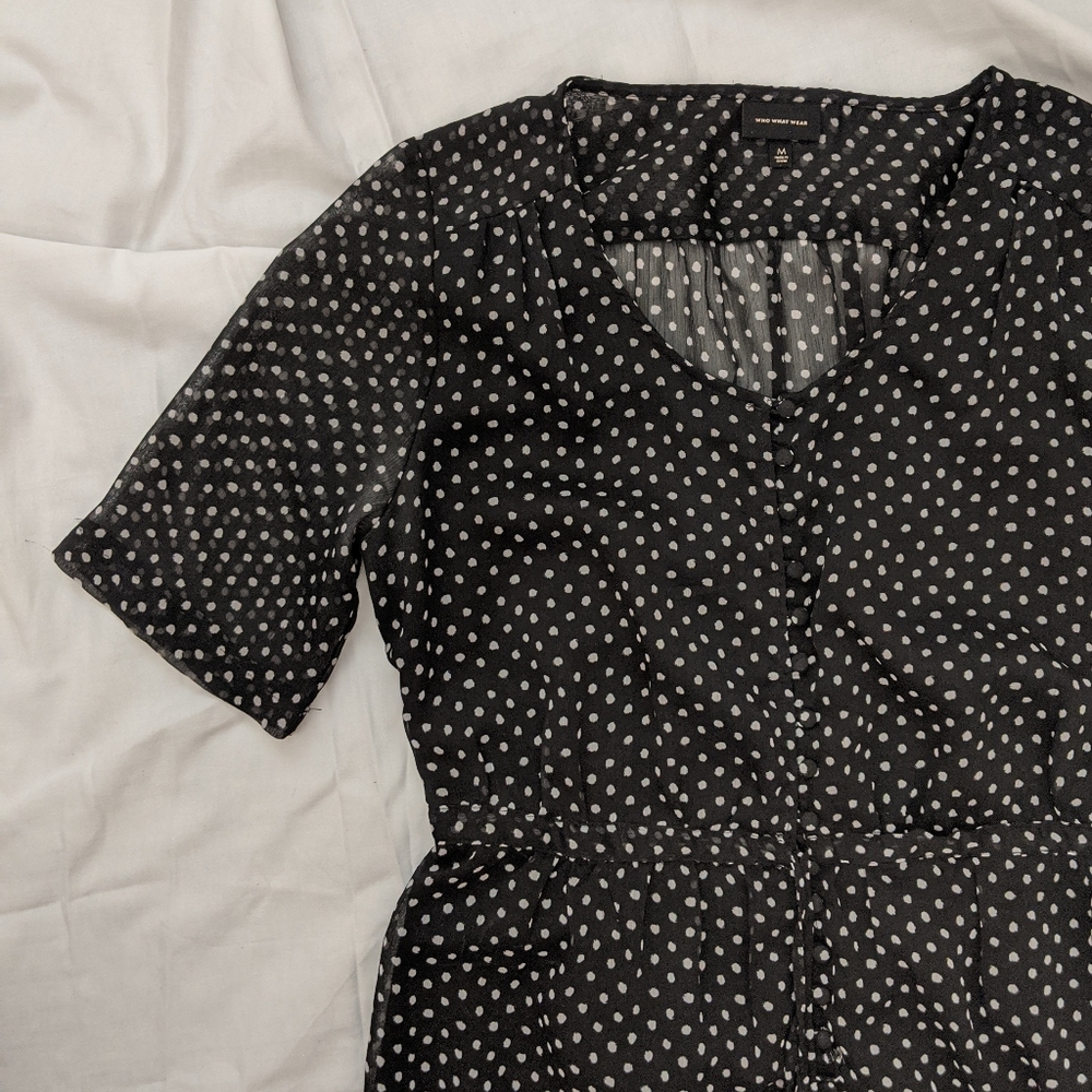 Black & White Polka Dot Maxi Dress